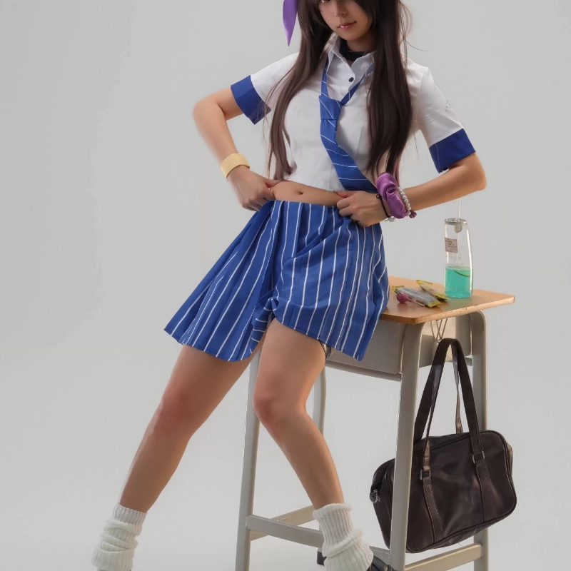 Knee High Sock Women - Naga Cosplay Kostuum JK Uniform Marineblauwe