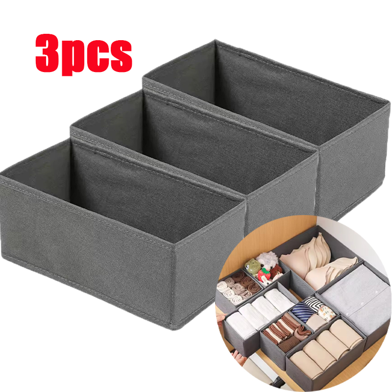 Sock Organizer Tray - 3PC stoffen ondergoed opbergdoos lade-organizers voor