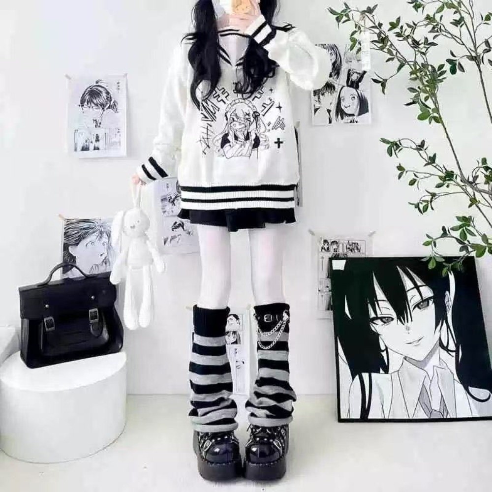 Japanse stijl Harajuku gebreid - Boot Sock Slouchy recensie en prijs