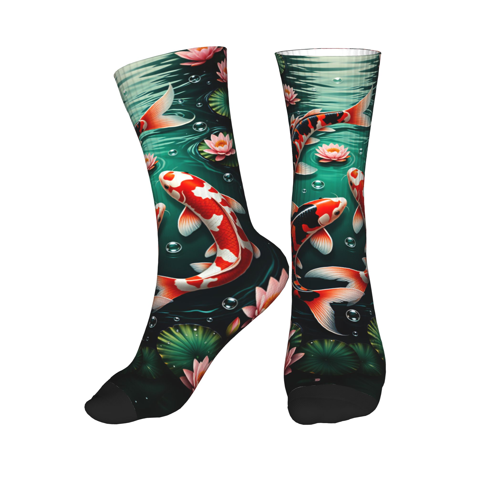Drie Koi Lotus Dark Pond Feng  - Dress Sock Men recensie en prijs