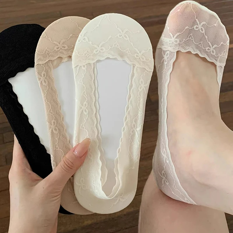 Kanten sokjes met strik voor d - Invisibility Sock Loafer recensie en prijs